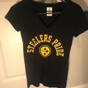 V Neck Steelers PINK Tee